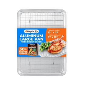 Empksst9 Emporio Kitchen Baking Pan Set - 9 Inch X 13 Aluminum With Stainless Steel Cooling Ra
