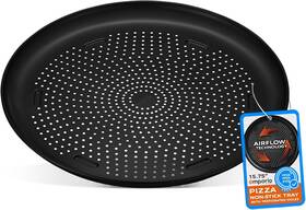Emppiz0154 Emporio Kitchen Pizza Baking Pan - 15.75-inch Round Perforated Carbon Steel Tray With 1 Gray
