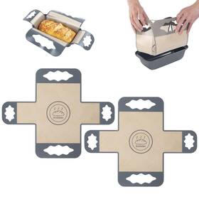 Mats-01 Enskatec 2 Pcs Silicone Bread Loaf Pan Liners Reusable Food-grade Baki