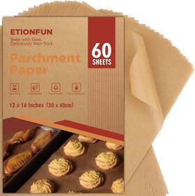 Et01 Etionfun 60pcs Unbleached 12x16 Parchment Paper Sheets For Baking And Grilling