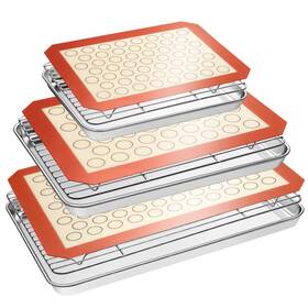 Amazon-xike-0025us Ewfen Baking Set Stainless Steel Sheet Pan With Cooling Rack And Silicone Mat M