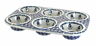 F093-as Manufaktura Blue Rose Polish Pottery Daisy Muffin Pan 680243826119