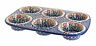 F093-js14 Manufaktura Blue Rose Polish Pottery Garden Bouquet Muffin 680243826577