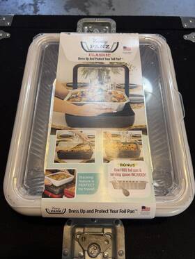 Fpd01 Fancy Panz White Classic Aluminum Foil Party Portable Pan Carrier With Lid And Spoon