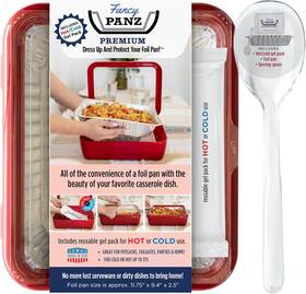 Fphc02 Fancy Panz - Red Premium Aluminum Foil Pan Carrier With Lid And Hot/cold Pack El
