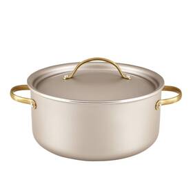 92175866 Farberware Radiant 5.5 Quart Nonstick Dutch Oven With Lid Champagne Aluminum