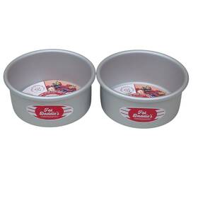 Fat Daddios 811657015404 2pk Round Layer Cake Pan 6x3 Anodized Aluminum Professional Bakeware