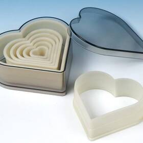 Fat Daddios 811657030605 Heart Nylon Cutter Set / 7 For Fondant Cookies Baking