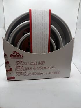 Fat Daddios 811657042745 Anodized Aluminum Round 3 Layer Cake Pan Set- 5 7 And 9 Inch - New Fat Daddios 811657042745 Anodized Aluminum Round 3 Layer Cake Pan Set- 5 7 And 9 Inch - New