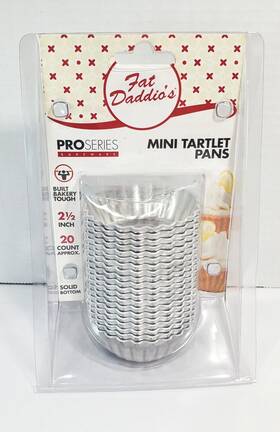 Pmth-25 Fat Daddios 20 Mini Tartlet Tart Pans Proseries 2.5 Inch Solid Bottom Bakery Tough