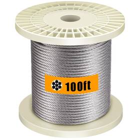 T316 Favordrory 659499050746 1 8 Inch Stainless Steel Wire Rope Cable 100 Feet
