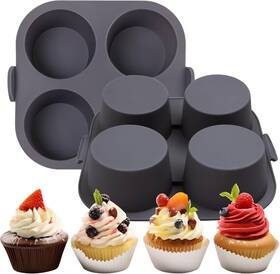 One-qy041 Fchil Silicone Muffin Tray For Air Fryer 1pcs 4-cups Nonstick Large Gray