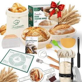Feastmate 198715327816 Sourdough Starter Kit Banneton Bread Proofing Basket Set With Line