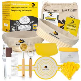 Fiable Choice 198715935837 Natural Rattan Banneton Bread Proofing Basket Set 9 Inch Round And 10 Oval Fiable Choice 198715935837 Natural Rattan Banneton Bread Proofing Basket Set 9 Inch Round And 10 Oval