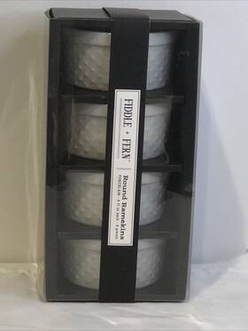 Fiddle Fern 786460153097 Honeycomb Round Ramekins - 4 Pieces New Porcelain Fiddle Fern 786460153097 Honeycomb Round Ramekins - 4 Pieces New Porcelain