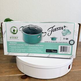 Fiesta 885837002676 Healthy Ceramic Non Stick 3 Quart Casserole Pan With Lid
