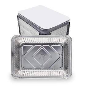 Fig & Leaf 643907777585 120 Pack Premium 2.5-lb Takeout Pans With Lids - 8.6 Inch X 6.1 2 L Heavy D