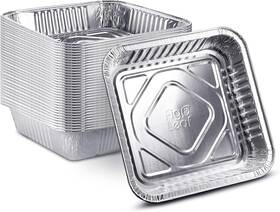 Fig & Leaf 643907779732 50 Pack - 8 Inch X Square Baking Cake Pans Silver