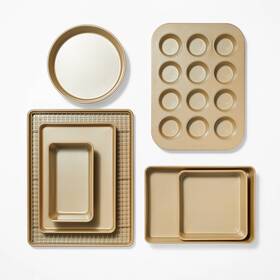 Figmint 196761807863 8pc Nonstick Bakeware Set Gold - Kitchen Baking Includes Figmint 196761807863 8pc Nonstick Bakeware Set Gold - Kitchen Baking Includes