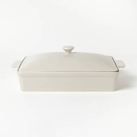 Figmint 196761808020 4 Quart Stoneware Rectangle Baking Dish With Lid Light Gray - Figmint 196761808020 4 Quart Stoneware Rectangle Baking Dish With Lid Light Gray -