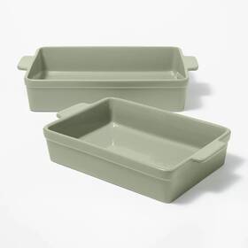 87713430 Figmint 2pc Stoneware Rectangle Baking Dish Set Sage Green - 87713430 Figmint 2pc Stoneware Rectangle Baking Dish Set Sage Green -