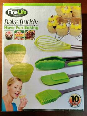 Finelife 811676015546 Products - Bake Buddy 10 Piece Set Silicone Bakeware And Dishwasher Safe