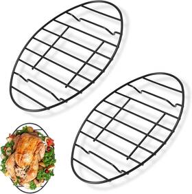 Fivebop 445026657600 2 Pack Roasting Racks Oval Non Stick Stainless Steel Cooling Rack Grill Cooking Fivebop 445026657600 2 Pack Roasting Racks Oval Non Stick Stainless Steel Cooling Rack Grill Cooking