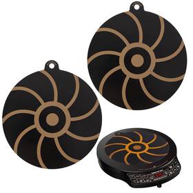 Icm-f24 Friheten 9.5 Inch Thermochromic Silicone Induction Cooktop Protect Mat 2 Pcs For