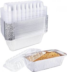 Lp8x4x Fswb Disposable Bread Pans With Lids Bakeware Set 30 Pack 1.5lb Aluminum Foil Loaf P