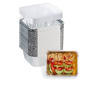 Fuiikeem 945678102905 Small Aluminum Pans With Lids -5 Inch 4 1.8 1 Lb Capacity Tin Foil Food Conta Fuiikeem 945678102905 Small Aluminum Pans With Lids -5 Inch 4 1.8 1 Lb Capacity Tin Foil Food Conta