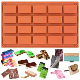 Funshowcase 519481527758 20 Cavities Rectangular Chocolate Candy Bar Silicone Mold Rectang