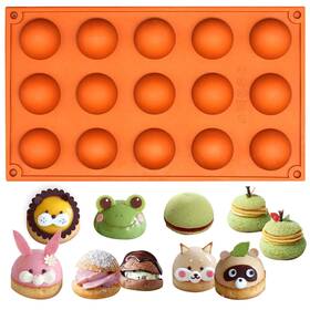 Funshowcase 519481528403 Small 15 Cavity Semi Sphere Half Round Dome Silicone Mold Chocolate Teacake
