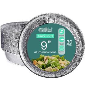 Funstitution 628693233361 Round Disposable Aluminum Pie Pans 30 Pack - 9 Inch R