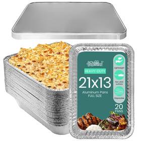 Funstitution 628693233408 Full Size Large Aluminum Foil Pans 20 Pack - 21x