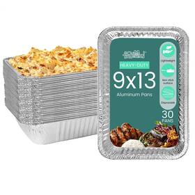 Funstitution 850017333109 Aluminum Foil Pans 9x13 30 Pack - Disposable Baking With High