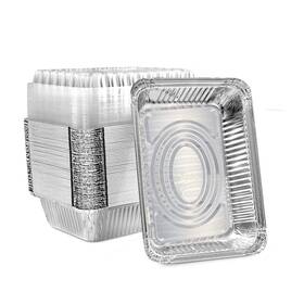 S22a Futina 50 Pack Disposable Aluminum 8.6x6 Pans With Lids 2lb For Prepping Roas