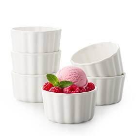003-cream Gacoree 8 Oz Small Dessert Bowls Ramekins Oven Safe Ceramic Serving For