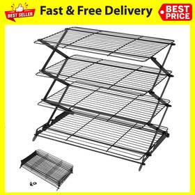 Geesta 313091728709 2/3/4-tier Upgraded Collapsible Cooling Rack With Adjustable 3 Setting Geesta 313091728709 2/3/4-tier Upgraded Collapsible Cooling Rack With Adjustable 3 Setting