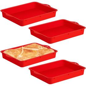 Lec-geetery-2285 Geetery Set Of 4 Silicone Square Cake Pan Brownie Nonstick Baking Mold F