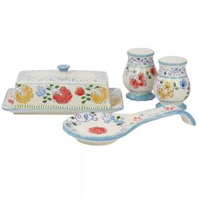 Gibson Elite 445019178181 Anaya 7.5 Oz. Assorted Color Stoneware Kitchen Accessory Set Of 5