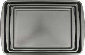 137712.03 Gibson Home 3 Piece Carbon Steel Nonstick Kitchen Baking Pans/cookie Sheet Set