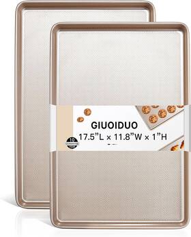 Ttkp01 Giuoiduo 2 Pack Half Sheet Baking Pans Commercial Quality Pan Set Carbon Ste Ttkp01 Giuoiduo 2 Pack Half Sheet Baking Pans Commercial Quality Pan Set Carbon Ste