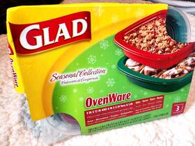 Glad 012587449868 Ovenware Seasonal Collection Holiday Red Green- 2 9x12 1 8x8 3 Pans&lids Glad 012587449868 Ovenware Seasonal Collection Holiday Red Green- 2 9x12 1 8x8 3 Pans&lids