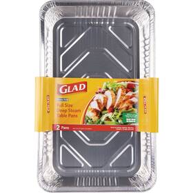 Bbp21178 Glad Full Size Deep Steam Table Pan 2-count Aluminum Bbp21178 Glad Full Size Deep Steam Table Pan 2-count Aluminum