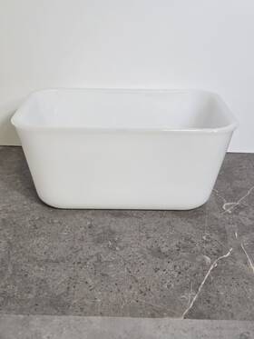 J-805-7 Glasbake White Milk Glass Bread/meatloaf Baking Dish 1.5 Quart Usa