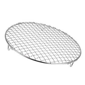 002504lkfkl240416 Glokuuca Round Cooking Rack - Stainless Steel Bbq Grill Net Mesh With Legs Fits For Co