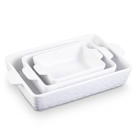 Glowsol 196336497215 Ceramic Baking Dishes For Oven Casserole Dish Set Of 3 Rectangula