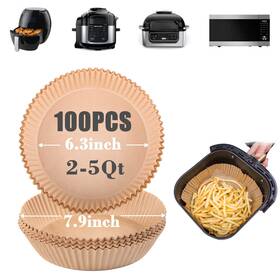1cc912-jj274 Goaus Air Fryer 100 Pcs Round Paper Liners Disposable For 2 To 5 Quart Basket 6