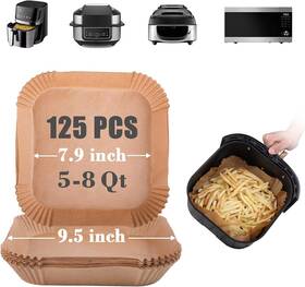 Goaus 313100254236 Air Fryer Square Paper Liners Disposable Large For 5 To 8 Quart Basket 7.9 I