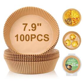 Goffugt 782917395669 Air Fryer Liners 100pcs 7.9 Inch Round Parchment Nonstick Oilproof Baking